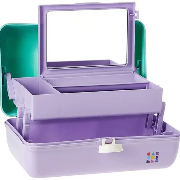 Caboodles On-The-Go Girl Sea foam Lid & Lavender Base Vintage Case - Picture 1 of 10